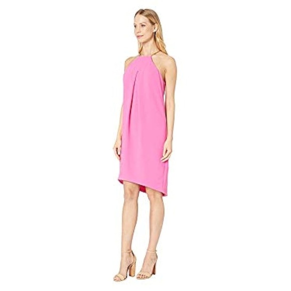 NWT Trina Turk Lucky Chain Halter Cocktail Dress Pink Fushion - Picture 10 of 11